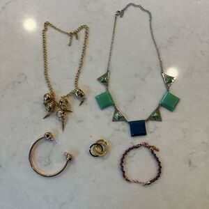 Jewelmint Set - Gold Goth, Geometric Statement Necklaces, Bracelets & Ring